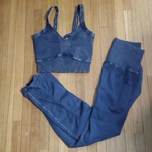 Free People Movement Good Karma Set  High Rise Leggings Scoop Neck Bra NWOT